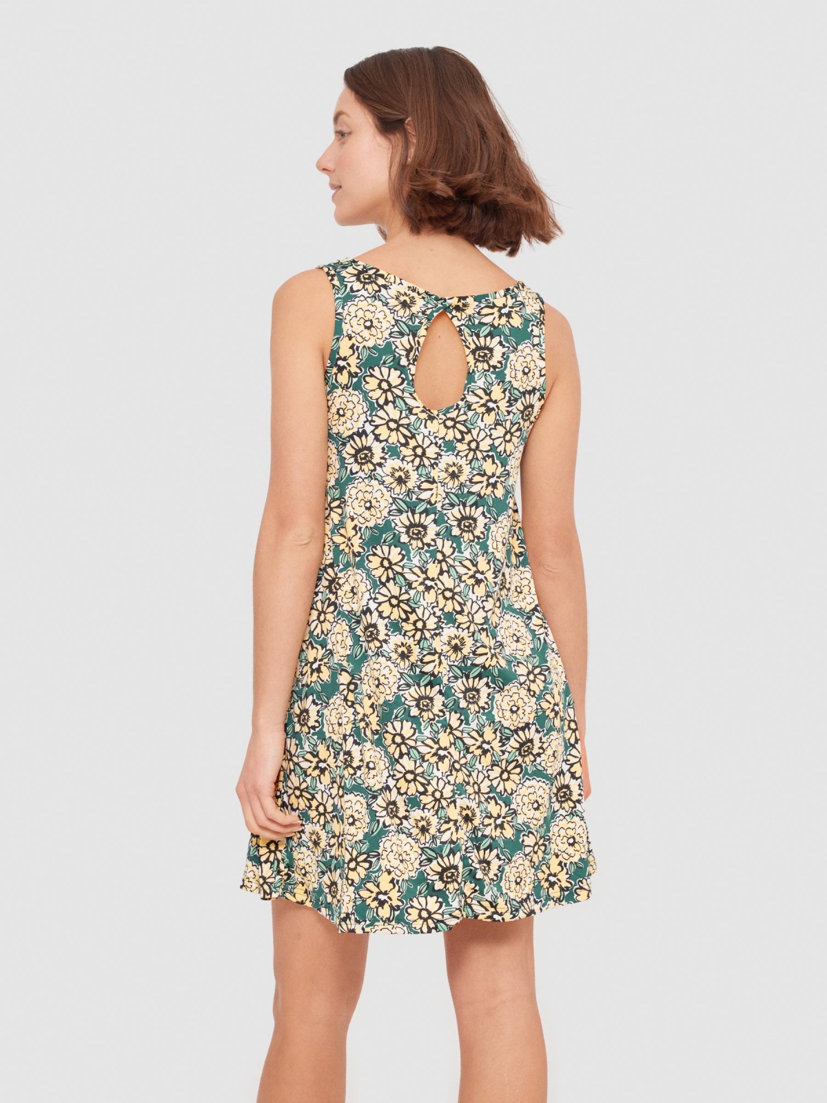 Flowers A-line dress multicolor middle back view