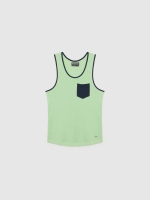 %Pto% Camiseta rayas con bolsillo menta