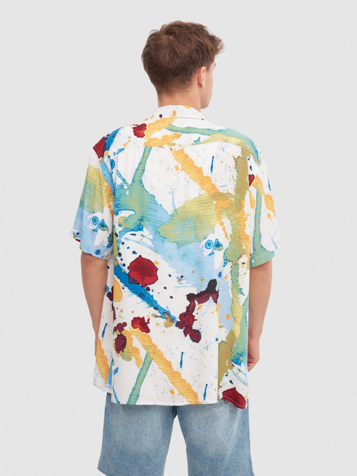 Watercolour shirt white middle back view