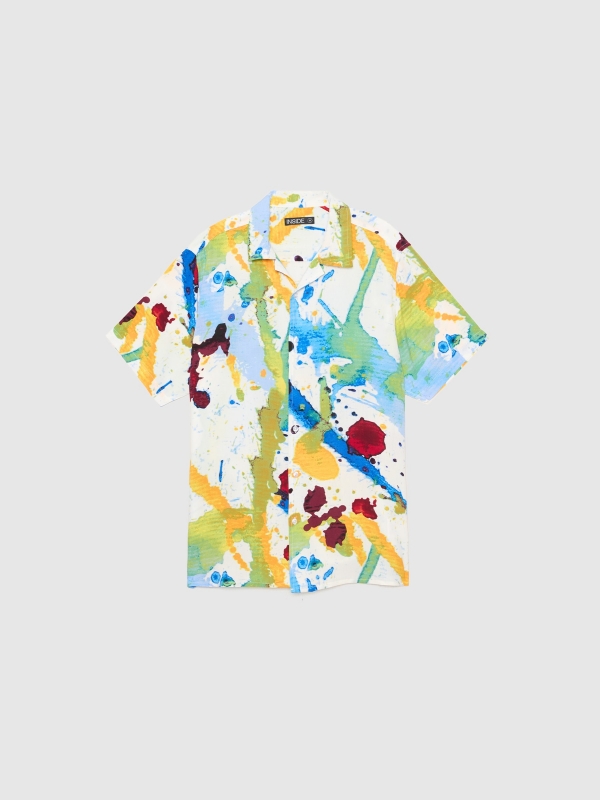 Watercolour shirt white detail view