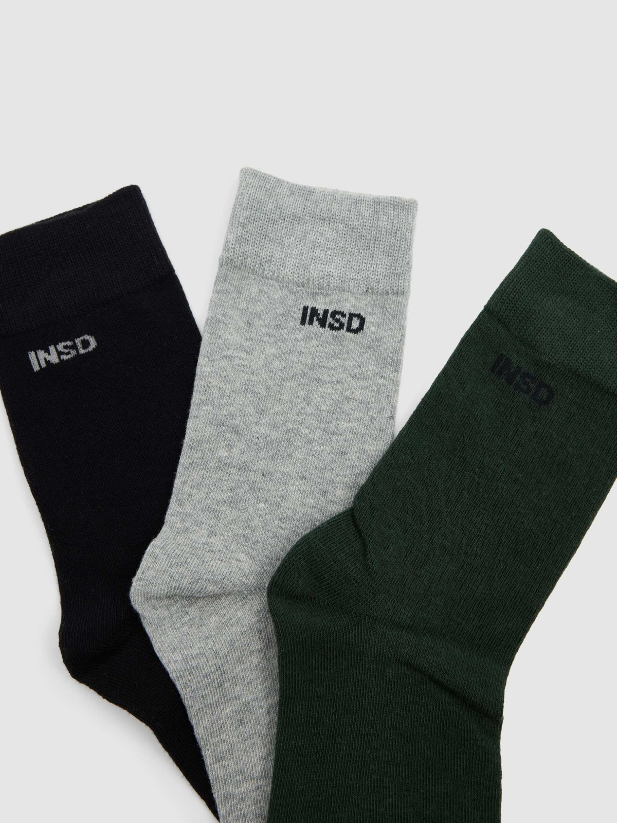 Basic logo socks Pack 3 multicolor middle back view