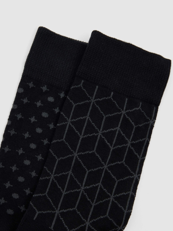 Geometric print socks Pack 2 multicolor middle back view