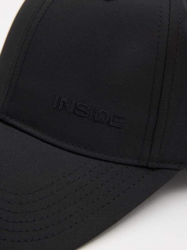 Basic black cap Inside black detail view