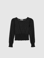%Pto% blouse blonda canilla black front view