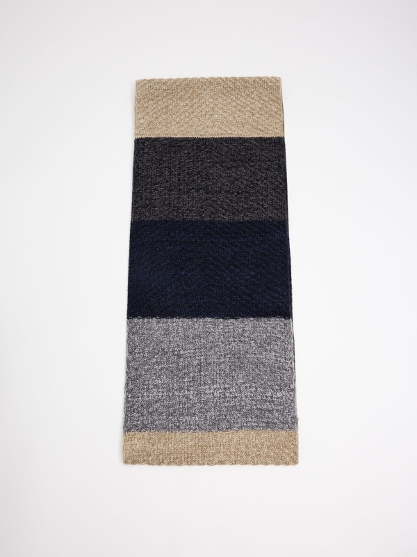 Tubular knitted scarf multicolor folded view