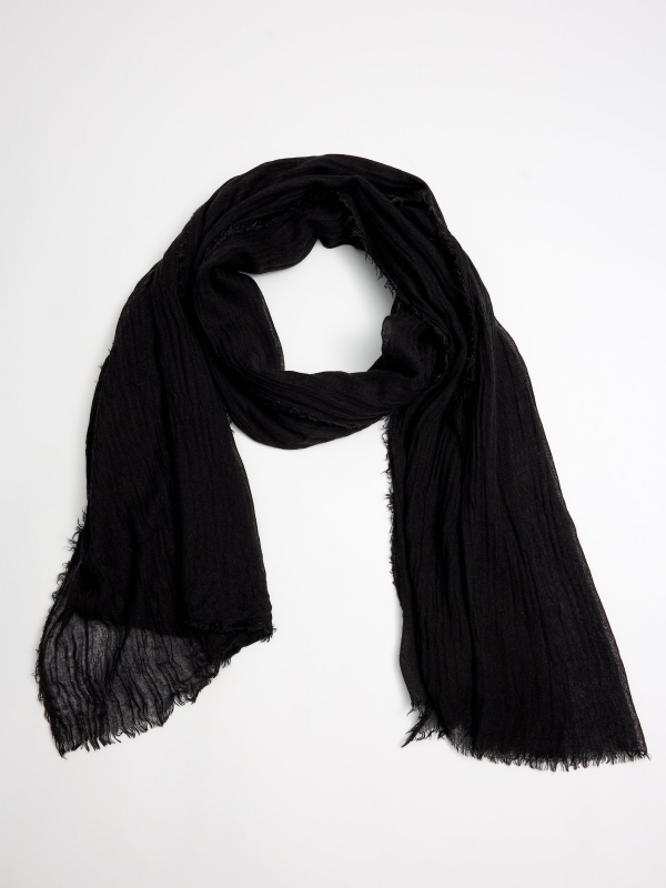 Light scarf black rolled view