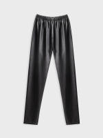 %Pto% Leggings pretas com efeito de couro preto vista frontal