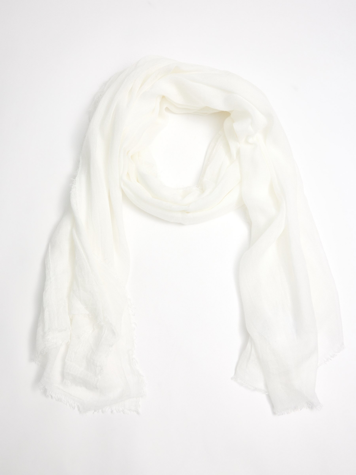 Light scarf off white rolled view