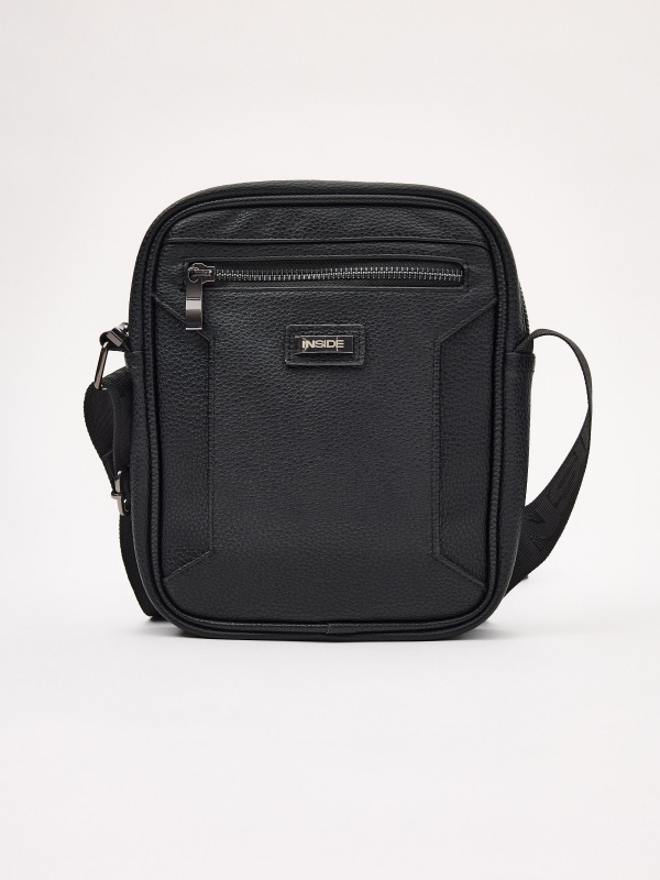 Black leatherette shoulder bag black