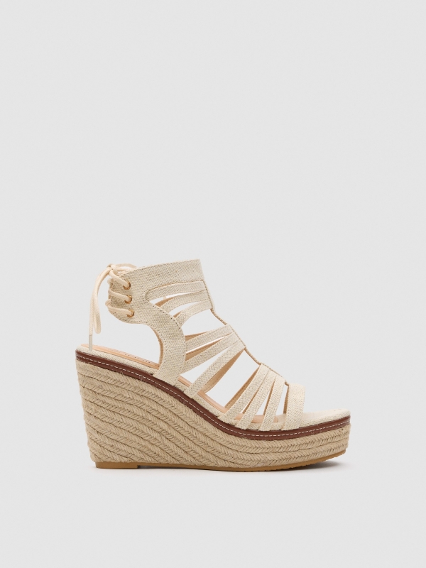 Wedge Roman straps off white