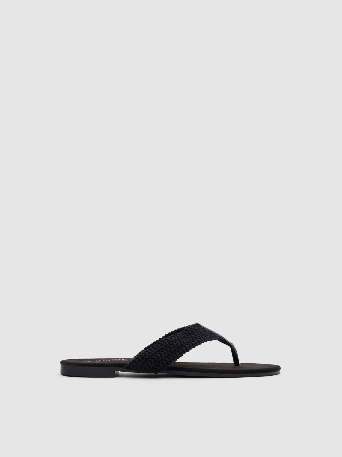 Brocade flat sandal black