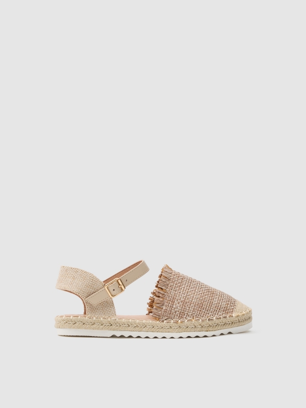 Sandália ráfia espadrille areia