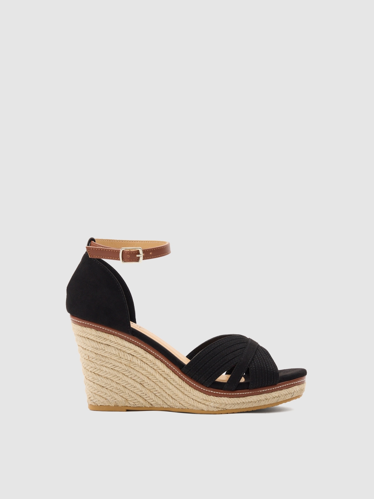 Sandalias cuña negro