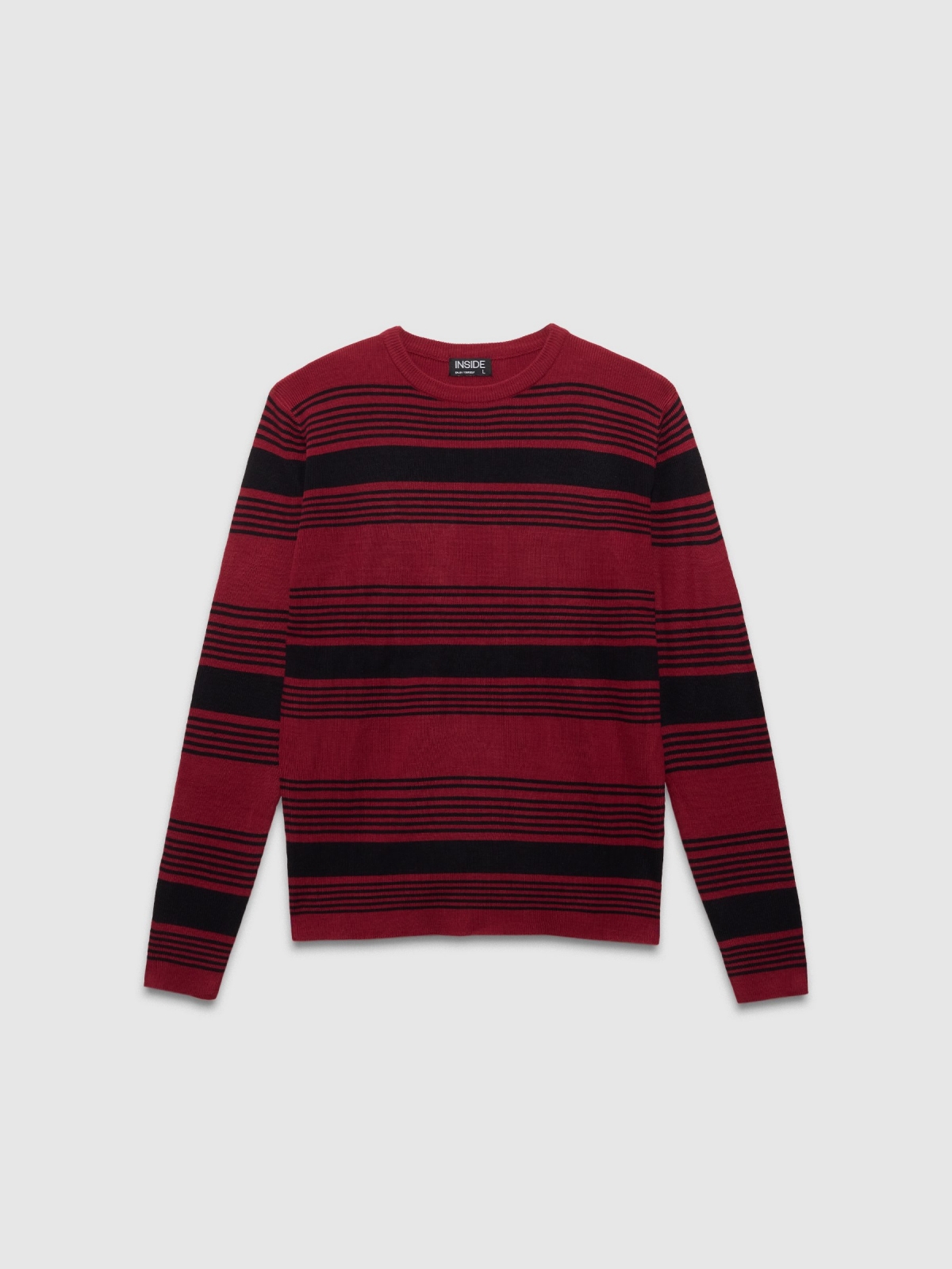  Striped ribbed knit jumper candle front view