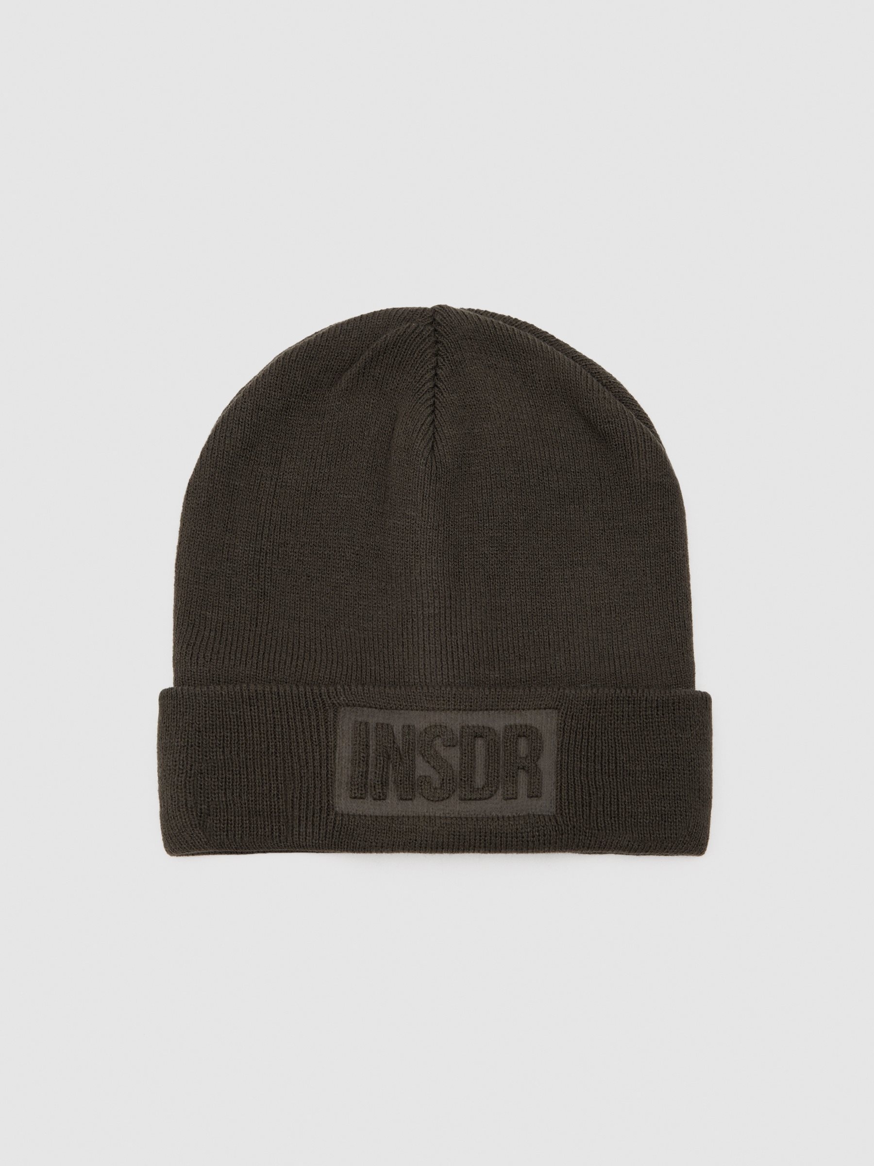 INSDR knitted cap green 45º front view