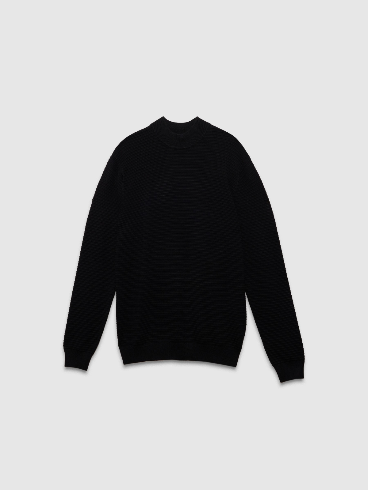  Regular sweater perkins collar black front view