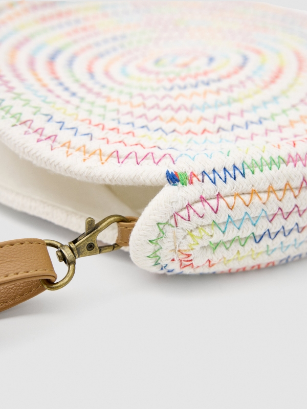 Bolso yute hilos de color beige vista detalle