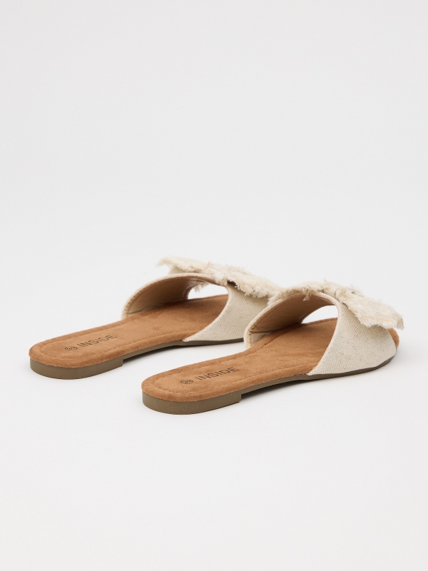 Frayed bow shovel sandal off white 45º back view