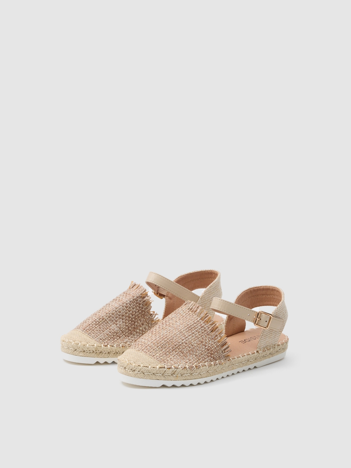 Espadrille raffia sandal sand 45º front view