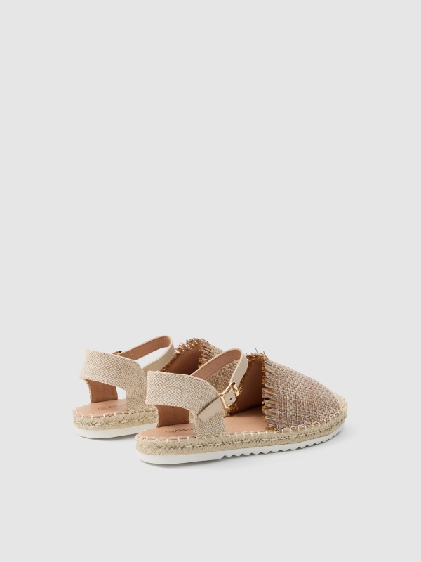 Espadrille raffia sandal sand 45º back view