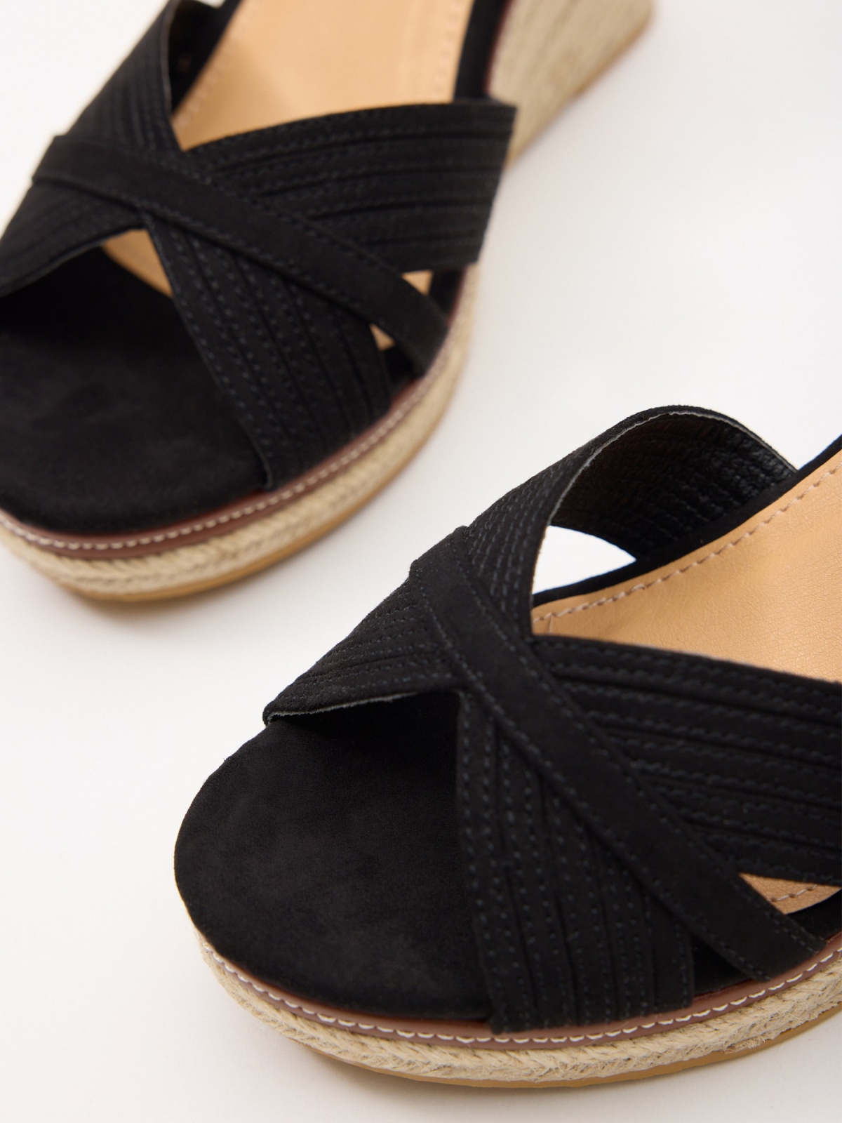 Wedge sandals black detail view