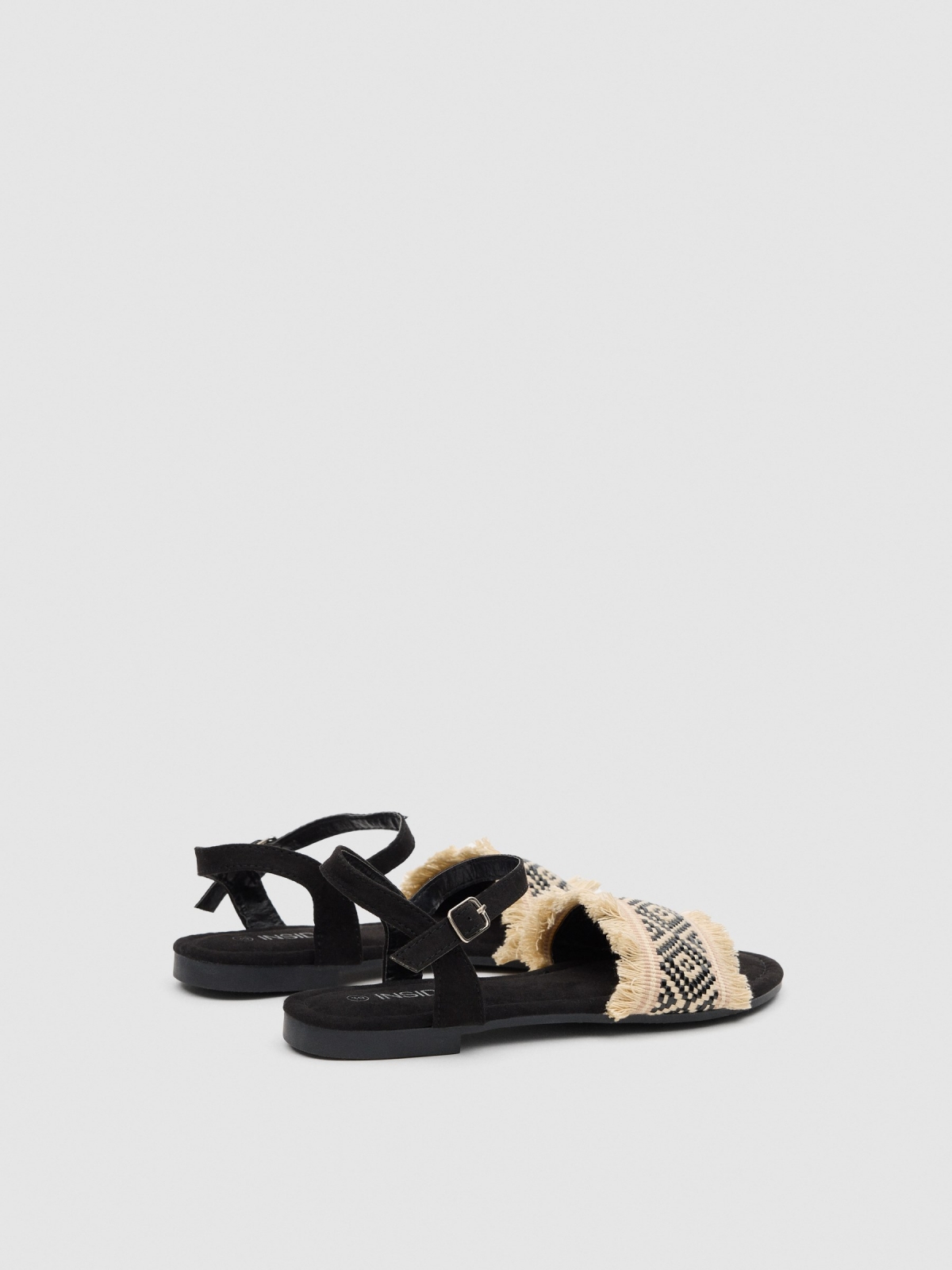 Valance sandal black/beige 45º back view