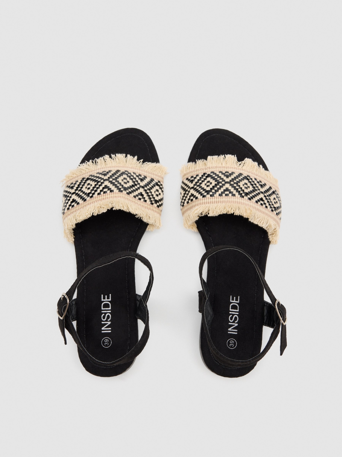 Valance sandal black/beige zenithal view