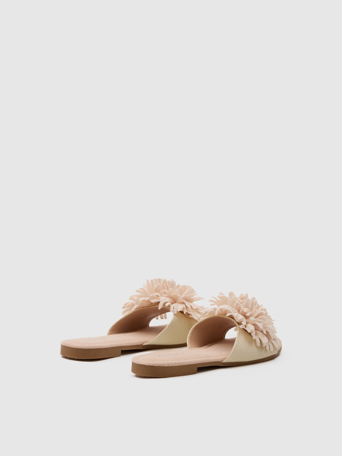 Floral sandal off white 45º back view