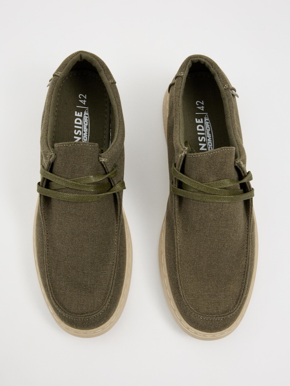 Canvas wallabee shoe zenithal view