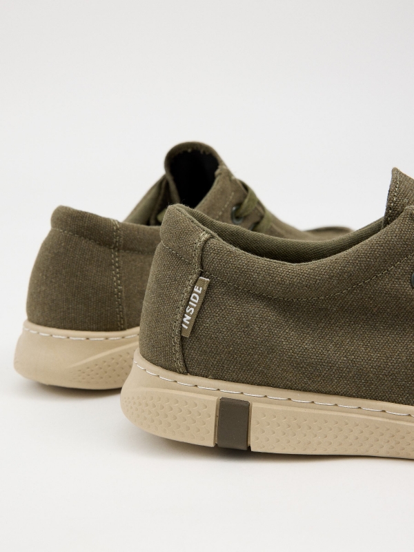 Canvas wallabee shoe detail view