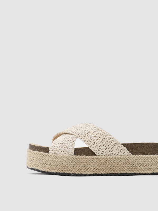 Crochet platform off white detail view