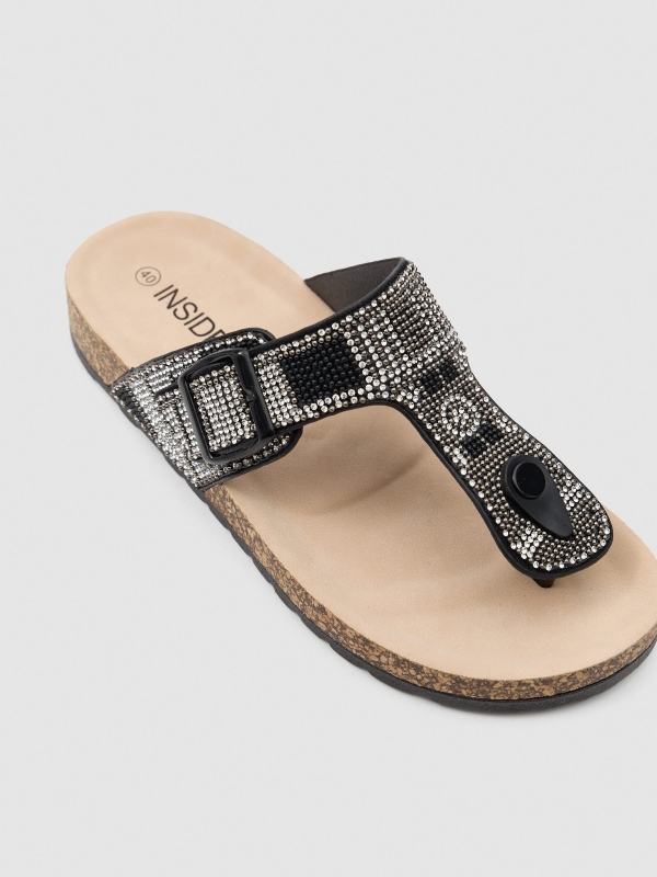 Buckle sandal black detail view