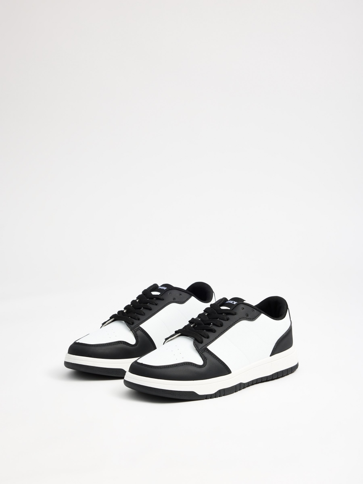 Black and white combined sneaker white 45º front view