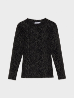 %Pto% T-shirt do bando de tules preto vista frontal