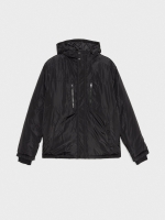 %Pto% Hooded black parka black front view