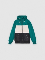 %Pto% Green color block coat beige front view