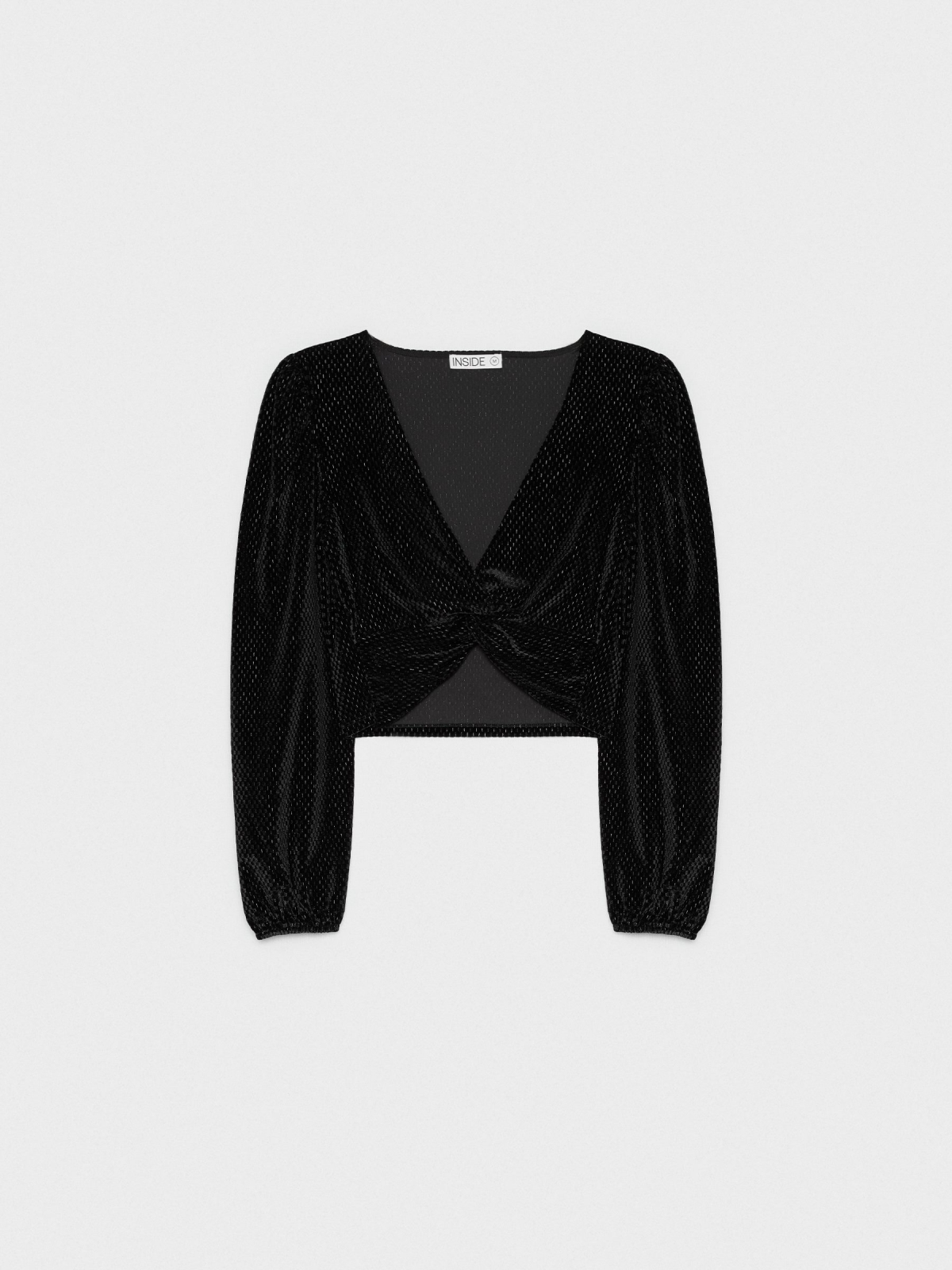  Velvet blouse with lurex black front view