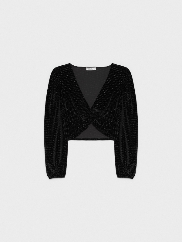  Velvet blouse with lurex black front view