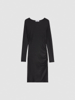 %Pto% Vestido mini slim brillante negro vista frontal