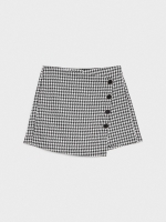 %Pto% Jacquard vichy skort black front view