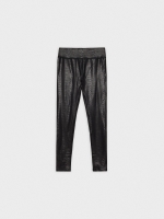%Pto% Superskinny animal print skin effect leggings black front view