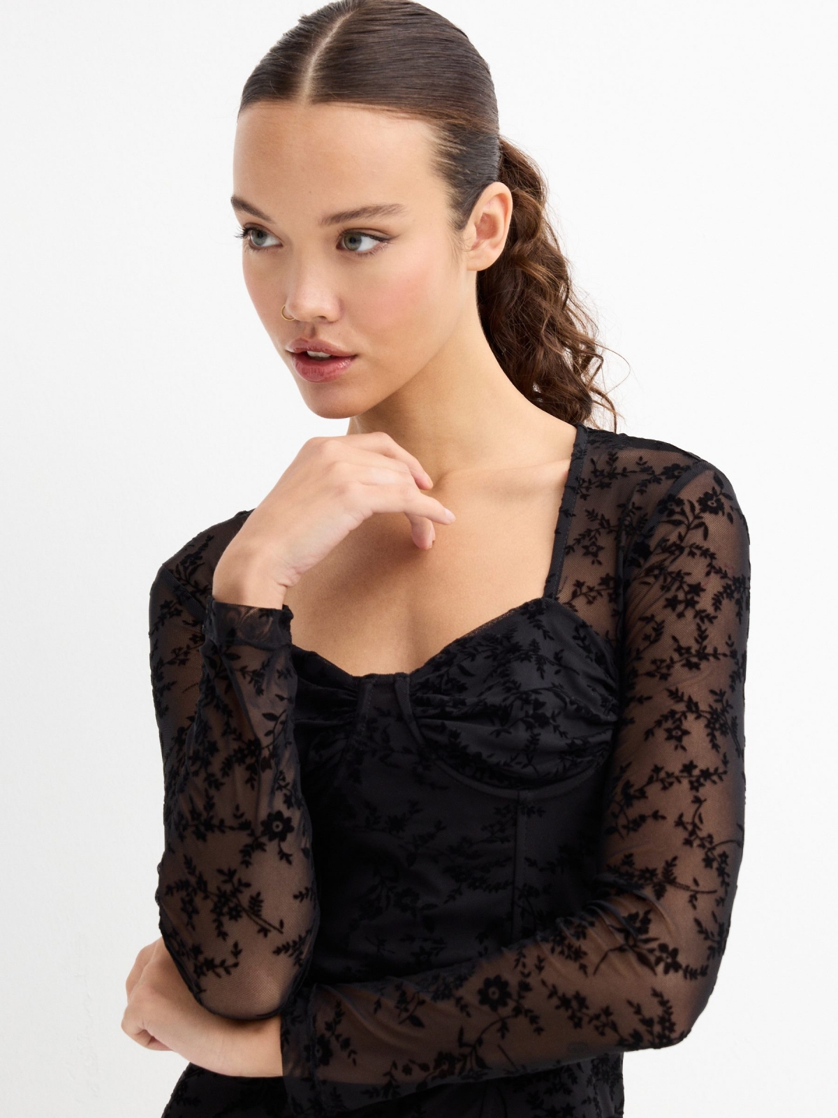 %New% Corset velvet mini dress black