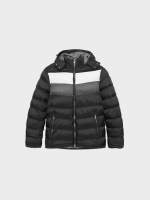 %Pto% polyamide quilted coat black front view