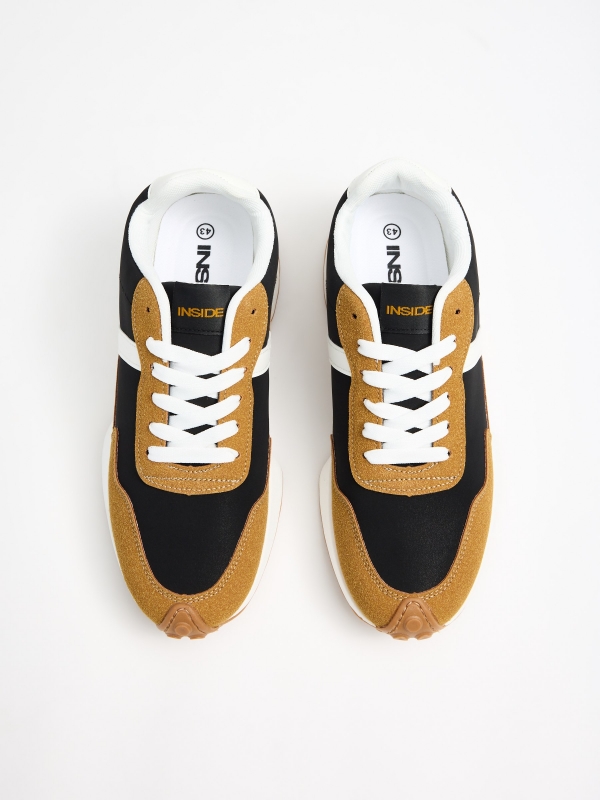 Mustard combination sneaker black zenithal view