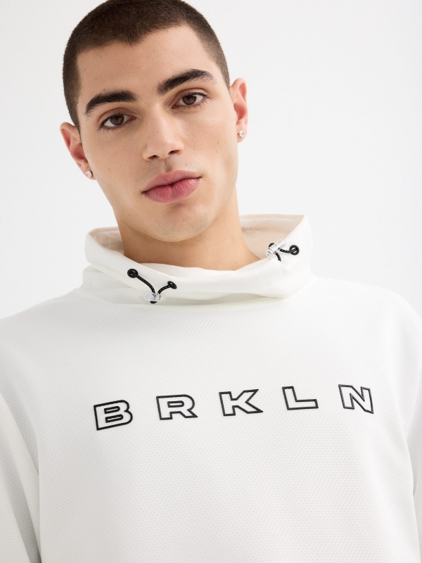 Graphic cowl neck sweatshirt white detail view