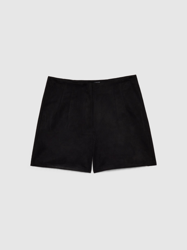  Short polipiel preto vista frontal