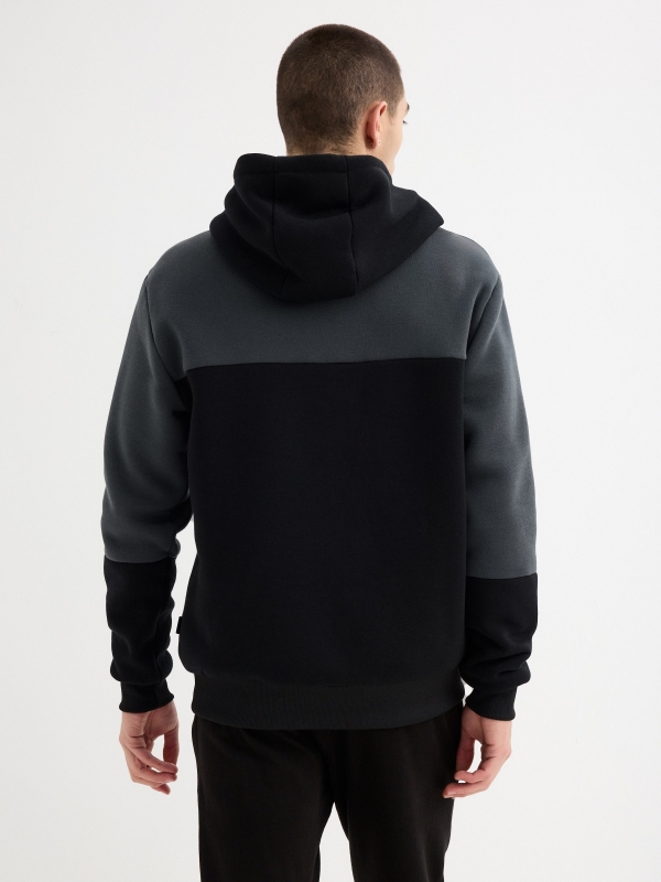 Hooded sweatshirt AA456 black middle back view