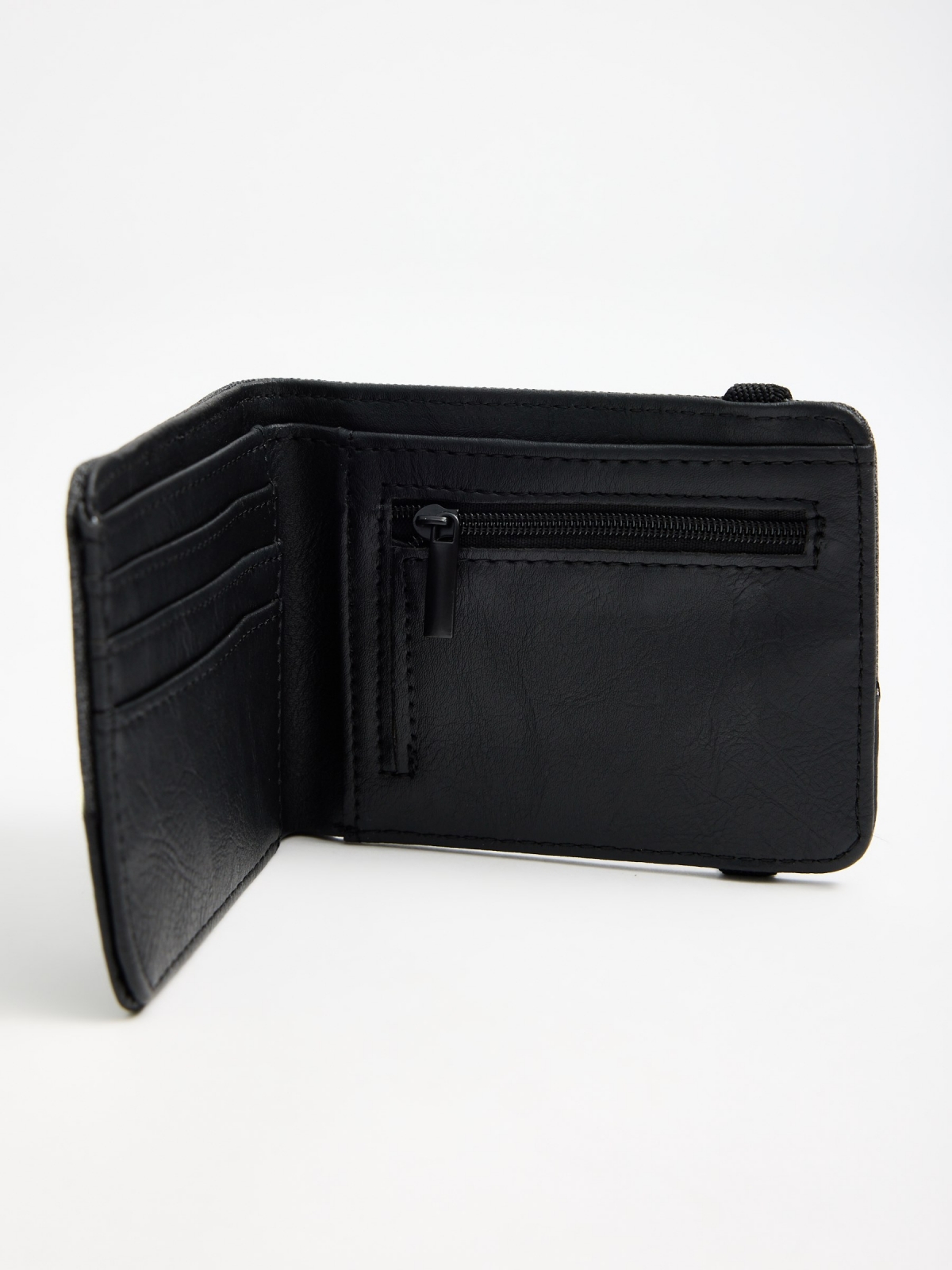 Double-knit wallet black 45º side view