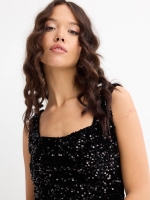 %Pto% Top lentejuelas negro negro