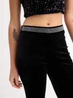 %Pto% Legging flare terciopelo negro negro